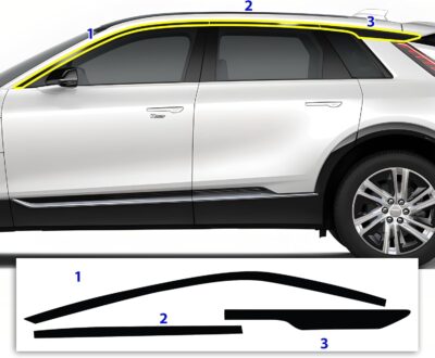 BOGAR TECH DESIGNS for Cadillac Lyriq 2023-2026 Side Window Chrome Delete – Precut Vinyl Trim Overlay, Gloss Black Blackout Appearance - Image 7