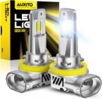 AUXITO H11/H8/H9 LED Bulbs 50,000LM 900% Brighter, 6500K Cool White, 3 Min Plug and Play Installation - Pack of 2