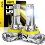 AUXITO H11/H8/H9 LED Bulbs 50,000LM 900% Brighter, 6500K Cool White, 3 Min Plug and Play Installation - Pack of 2