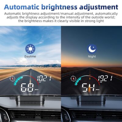 ARTILAURA Windshield GPS Speedometer Head Up Display HUD 3.5 Inches Digital GPS Speedometer Smart Gauge Overspeed,Compass, Mileage for Most Car Vehicles - Image 5
