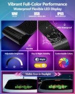 Multifunctional Bright 2PCS Devil Eyes for Cars Windshield - 19in x 5in [ Upgraded Chip Two Screens 100% Synchronized ] Programmable LED Eyes for Car - Flex LED Display - Sized Cars/SUVs/Trucks - Image 6