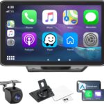 Carplay Screen for Car with Apple CarPlay/Android Auto, 7" Wireless Car Stereo, Portable Touchscreen Car Radio with Bluetooth, Backup Camera, GPS Navigation, Mirror Link,Multimedia Player All Vehicles