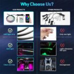Ambient Lighting Car Led Lights Interior,43.3’’ USB Powered Acrylic Neon Flexible Strip Fiber Optic LED Ambient Lighting Kits with Remote APP, RGB Music Lights Sync for Inside car Dashboard - Image 5