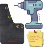 XUKEY 4pcs Black Universal Mudflaps for Car SUV Van Hatchback UTV ATV Front Rear Mud Flaps Splash Guards Fender Flares Mudguard with Hardware 14.17''x 8.27''("R.S MUD Flaps Logo) - Image 6