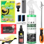 11Pcs Car Interior Cleaning Kit | Car Seat Cleaner, Tire Shine Spray, Screen Cleaner, Tire Stone Cleaning | Car Care Kit for Car, Truck, SUV, RV | Car Detailing Kit