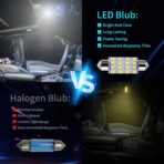 42 Pieces Interior Car Lights, Super Bright White Dome Map Tail Cab Lights Bulb Kit Set , DE3175 T10 31mm 41mm 194 LED Bulb for Your Trucks Width Lamp(White) - Image 4