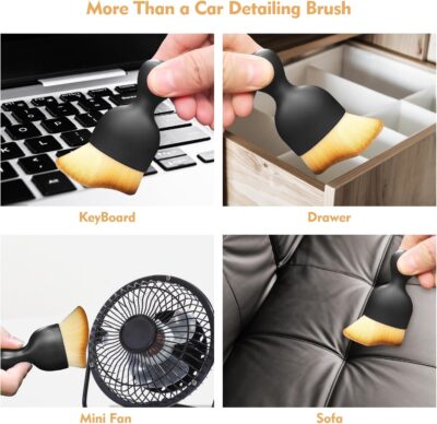Car Interior Cleaning Brush Car Duster Interior with Ultra Soft Bristles Auto Detailing Brushes Dusting Car Accessories for Dashboard, AC Vents, Leather, Scratch-Free (1Pack) - Image 5