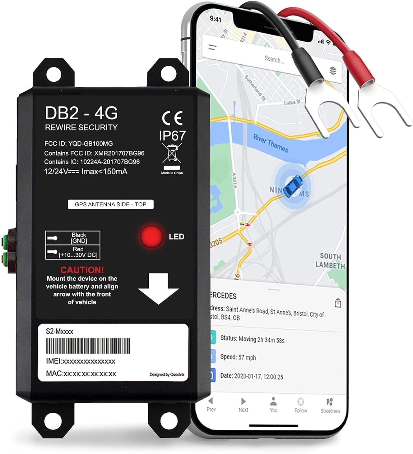 71DJlloHrL._AC_SL1500_.jpg REWIRE SECURITY DB2-4G GPS Tracker for Vehicles – Real-Time Vehicle Tracking Device for Car, Van, Motorhome | Easy Battery Install | Live App Tracking | 4G Fleet Tracking | Low Cost Subscription Plan - Image 1