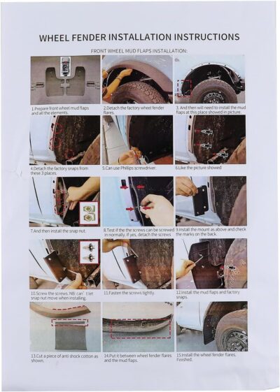 Mud Flaps for Ford Bronco Accessories 2021 2022 2023 2024 2025 2/4-Door, Splash Guards Easy Installed, No Punching Required Front and Rear 4PCS (not Applicable to Sport - Image 7