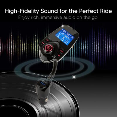 ONN Upgraded 2026 Bluetooth Car FM Transmitter, 1.44” LCD Display, Flexible Gooseneck, Hands-Free Calling, Dual USB Fast Charger, AUX & Micro SD Support for Cars, SUVs & Trucks - Image 6