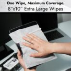 Air Jungles Electronic Wipes Screen Cleaner 70 Count, No Cloth Needed, Extra Large 8"x10" Tech Cleaning Wipes for LED Screen, TVs, Cars, Computer,Tablets, Phones, Laptops, VR, Monitors - Image 3