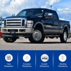 17" Wheel Simulators, 17" 8 Lug Stainless Steel Hubcaps with Wheel Lug Bolts Kit, Polished Finish, 2 Front Wheels/2 Rear Wheels, Suitable for 2005-2021 Ford F350 Truck. - Image 5