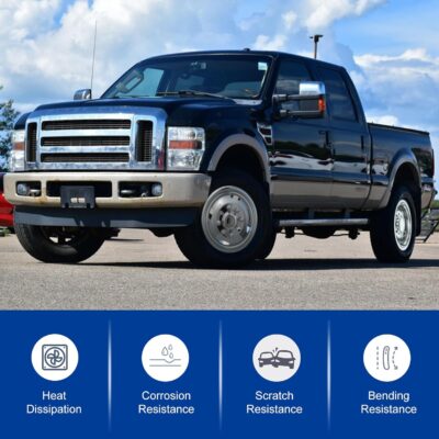 17" Wheel Simulators, 17" 8 Lug Stainless Steel Hubcaps with Wheel Lug Bolts Kit, Polished Finish, 2 Front Wheels/2 Rear Wheels, Suitable for 2005-2021 Ford F350 Truck. - Image 5