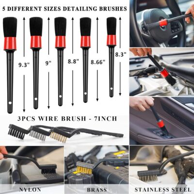 AUTODECO 33Pcs Car Wash Detailing Kit Cleaning Kits with Foam Gun Sprayer Brush Large Wash Mitt Towels Complete Interior Exterior Car Washing Supply Set Blue - Image 4