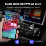 【2026 Upgarded】Wireless CarPlay Adapter for iPhone, Mini USB Design for Cars with Wired CarPlay, Fast Connection,5.8GHz WiFi,No Delay, Compatible with iOS 10+ & iPhone 6+, USB/Type C,Plug and Play
