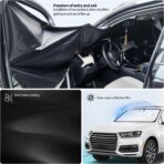 Sun Shade- Front and Side Car Windshield Sun Shade Front and Side Window Protector Block Sun Heat Visor Protection Cover Vehicle Interior Accessories Sunshades Prevent Prying and Protect Privacy - Image 5