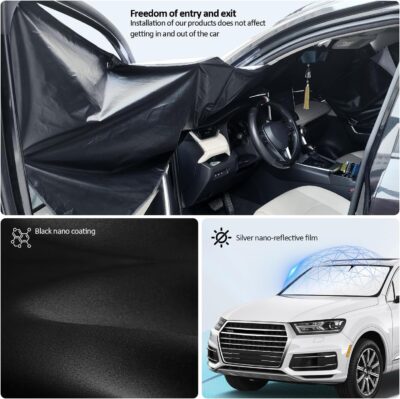 Sun Shade- Front and Side Car Windshield Sun Shade Front and Side Window Protector Block Sun Heat Visor Protection Cover Vehicle Interior Accessories Sunshades Prevent Prying and Protect Privacy - Image 5