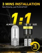 AUXITO 194 LED Light Bulb 6000K White 168 2825 W5W T10 Wedge 24-SMD 3014 Chipsets LED Replacement Light Kit Error Free for Car Interior Dome Map Door License Marker Lights, Pack of 10 - Image 7