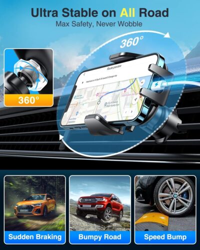 [2026 True Military-Grade] Car Phone Holder VANMASS [Upgraded Strongest Suction & Clip] Cell Phone Mount for Dashboard Windshield Vent Wall,Truck Cradle Stand for iPhone 17 Pro Max 16 15 14 13 Android - Image 8