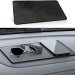 Car Dashboard Anti-Slip Mat, 10.6"×5.9" Universal Car Dash Sticky Rubber Mat, Multifunctional Non-Slip Adhesive Pad Auto Dash Gripping Mat for Cell Phones, Keys, Coins, Sunglasses (Grid)