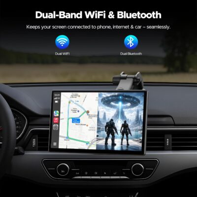 Volam 9'' Carplay Screen with Net-Flix YouTube and AHD Backup Camera Upgraded Wireless Android Auto Screen Portable AI Magic Video Box Built-in Apps Voice Control Car GPS for iOS 10+ Android 11+ - Image 6