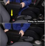 YJYWZH Armrest Box for Honda Fit Jazz 2002-2008 Car Arm Rest Seat Center Storage Box Consoles Double Layer with 3 USB Ports (Black with Black Thread) - Image 3