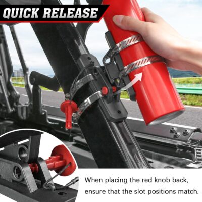 Quick Release Roll Bar Fire Extinguisher Mount Holder Extinguisher Mounting Bracket Compatible with for Ford Bronco Jeep Wrangler Gladiator UTV Polaris RZR Ranger ATV - Image 3