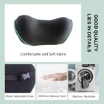 Really Soft Car Headrest Pillow, Car Pillow for Driving with Adjustable Strap, 100% Memory Foam Neck Pillow, Breathable Removable Cover & Ergonomic Design - Travel Car Neck Pillow(Lightblue Side Rope) - Image 3