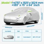 Tesla Model Y Waterproof SUV Car Cover - UV Protection All Weather Outdoor Dustproof Custom Fit with Storage Bag - Full Vehicle Protective Cover for Snow/Sun/Rain/Dust - Image 2