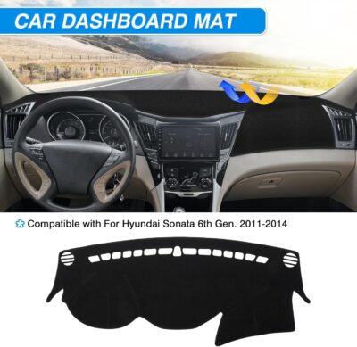 Sonata Dash Cover - Dashboard Cover for Hyundai Sonata 2011 2012 2013 2014 Accessories Suede Dash Mat for Sonata Anti-Glare and Sun Protection Back - Image 4