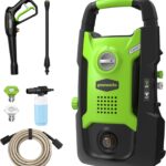 Greenworks Compact Electric Pressure Washer, 1.2 GPM (CSA Certified, Lightweight, 20 FT Tangle-Free Hose, 35 FT Power Cord) Great For Cars, Fences, Patios, Driveways, Decks and Patios
