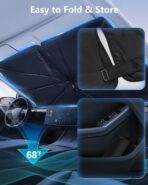 Foldable Windshield Sun Shade Umbrella Reflective Car Window Cover with Bendable Handle, Heat Blocker for SUV, Truck, Sedan Ideal Gifts for Men & Women - Image 9