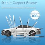 Heavy Duty Carport, Semi-Automatic Retractable Garage, Stainless Steel Folding Car Port, Portable Outdoor Car Tent, for Parking Lot, Yard, Garden, Grey, All Weather Proof, 5.5 * 2.5 * 2.3m - Image 3