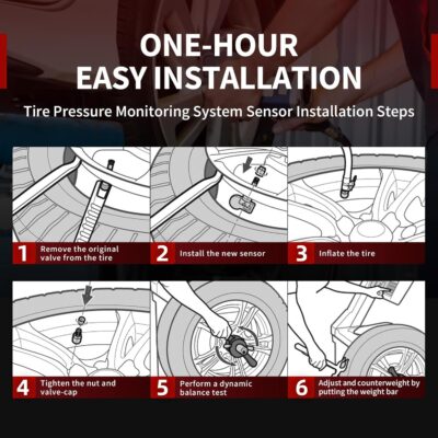 Marsflex Tire Pressure TPMS Sensor - Fit for Toyota Sequoia Sienna Tundra, 315MHz Tire Pressure Monitoring System Set of 4, OE 42607-0C070, 42607-08010, 42607-0C030, 42607-0C050, 42607-0C060 - Image 6