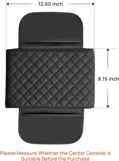 JOYTUTUS Center Console Cover for SUV Sedan, Thick Arm Rest Pad with Storage Bag Leather Middle Console Protector, ‎12.6" x 7.8" x 2.16" - Image 2