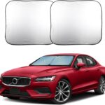 EcoNour Car Windshield Sun Shade Foldable, 2 Piece Car Sunshades Reflect UV Rays and Heat, Front Windshield Sunshade for Car Window and Interior Protection, Medium 31 x 28 Inches