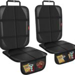 Car Seat Protector,Auto Car Seat Protectors Baby Carseat Waterproof & Durable 600D Fabric for Child Baby Car Seat Mat Vehicle Pet Cover 2 Storage Pockets (2 Pack)