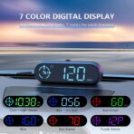 G9 Heads Up Display for Car Smart Speedometer HUD Shows Speed, Time, Trip Distance/Duration, 0-100km/h Time Direction with 7 Adjustable Color Modes. - Image 2