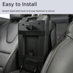 Arm Rest Cover for Car, Microfiber Leather Car Center Console Cover with 2 Storage Bags, 2 Cup Holders and a Tissue Box, Universal Car Console Covers Accessories, Black - Image 4