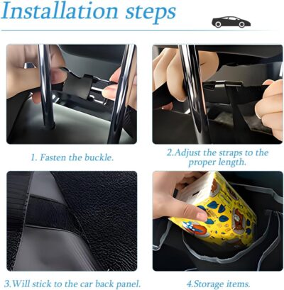 AUCELI Car Trunk Organizer, Backseat Hanging Large Storage with Adjustable Straps, Waterproof Collapsible Cargo Bag with 4 Pockets, Sturdy Space Saver Frees Trunk Floor for SUV, Truck, MPV - Image 5