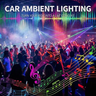Ambient Lighting Car Led Lights Interior Kit,4 in 1 Acrylic Led Lights for Car Interior Decorations,DIY Fiber Optic Music Sync RGB Neon Strip Ambiance Footwell Lighting with Wireless APP - Image 7