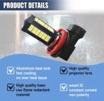 2PCS 9006 Car LED Fog Light Bulbs, 12V Plug and Play Auto Anti-fog Lights with 5730-33SMD Chips, 6500K White Bright Headlight Bulb, Universal DRL Light Replacement for Car, Truck, SUV - Image 3