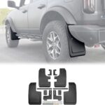 Mud Flaps for 2021-2025 Ford Bronco 2/4-Door, No Drill Splash Guards Front & Rear Truck Mud Guards with Hardware Accessories Mudflaps Set 4pcs (NOT for Sport)
