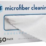 S&T INC. 50 Pack Microfiber Cleaning Cloth with Box, Bulk Towels for Home, Reusable Microfiber Towels for Cars, Cleaning Rags, White, 190gsm, 11.8 Inches x 11.8 Inches, 50 Count