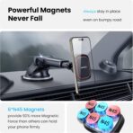 APPS2Car Magnetic Phone Mount for Car, Dashboard & Windshield Suction Cup Holder with Telescopic Arm, Requires Metal Plate (Included), Universal Fit for iPhone & Android Smartphones - Image 3