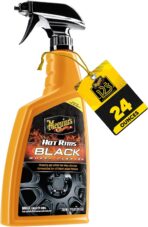 Meguiar's Hot Rims Black Wheel Cleaner, Deep Foaming Gel Specially Formulated to Effectively Clean Matte, Gloss, Satin, and Chrome Black Wheels, 24 Oz Spray Bottle