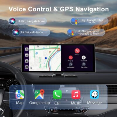 [11" Fully Laminated 60fps Touchscreen] -Accfly Wireless car Play Screen for Apple carplay &Android Auto, OTA Updates -HD Front Dashcam & Backup Camera, Car Stereo Radio/GPS Navigation/BT Audio - Image 3