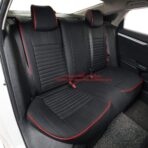 EKR Civic Seat Covers Custom Fit for Honda Civic Hatchback 2018 2019 2020 2021 EX,EX-L,Sport,Sport Touring,Waterproof Leather Car Seat Cover Full Set,Faux Leather(Black with Red Trim) - Image 6