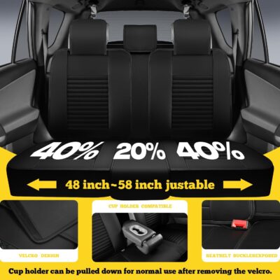 LINGVIDO Front Car Seat Covers, Faux Nappa Leather, Airbag Compatible and Waterproof Protectors for Sedans SUVs, Breathable Anti-Slip Interior for Commuters and Rideshare, Black - Image 5