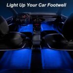 4PCS Wireless Car LED Lights with Remote Control, 16 Colors Interior Car Led Puck Lights, Rechargeable Ambient Lighting Kit with Dimmer & Timer, Inside Night Lamp for Vehicle Home Decoration - Image 2